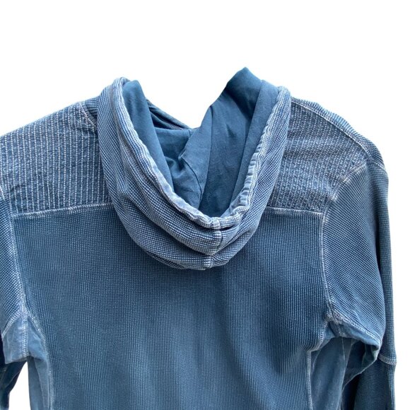 Buckle Black Pieced Thermal Knit Hoodie Streetwear Waffle Grunge Distressed-M - Picture 9 of 13